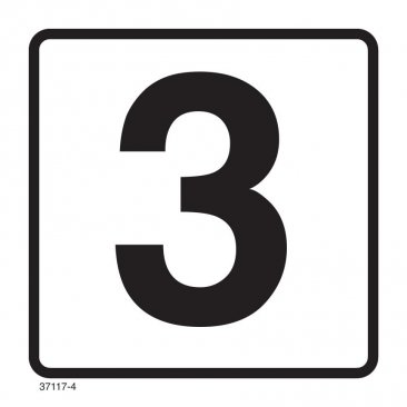 37117-4 NUMBER '3' DECAL 12" X 12"