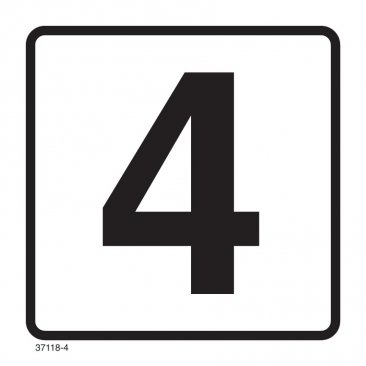 37118-4 NUMBER '4' DECAL 12" X 12"