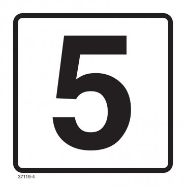 37119-4 NUMBER '5' DECAL 12" X 12"