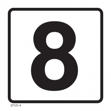 37121-4 NUMBER '8' DECAL 12" X 12"