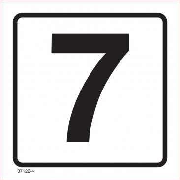 37122-4 NUMBER '7' DECAL 12" X 12"