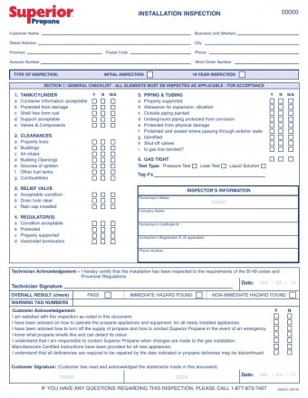 34000-2 INSTALLATION INSPECTION FORM