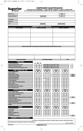 34040-2 DISPENSER MAINTENANCE CHECKLIST