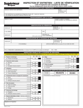 34044-3 INSPECTION ET ENTRETIEN - LISTE DE VERIFICATION