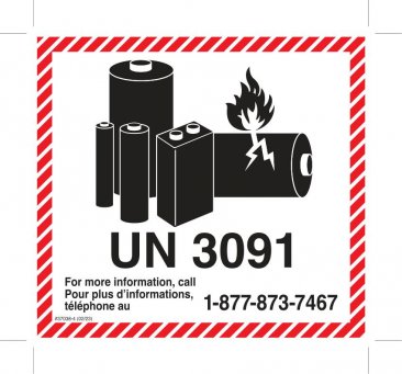 37038-4 LITHIUM BATTERY CAUTION SHIPPING LABEL