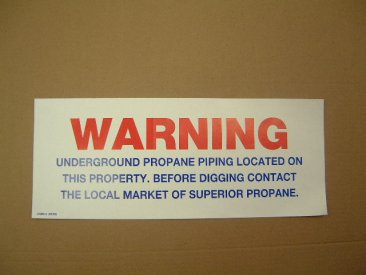 37069-2 WARNING UNDERGROUND PROPANE PIPING -ENGLISH