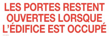 37075-3 LES PORTES DOIVENT ETRE OUVERTES