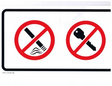 37077-4 NO SMOKING/NO IGNITION 14" x 5" DECAL