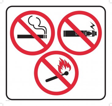 37083-4 DECAL - NO SMOKING / NO VAPING / NO FLAME