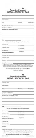 37800-2 INSTALLATION TAG-GREEN NOVA SCOTIA