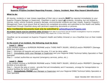 41011-4   INCIDENT REPORTING PROCESS / PROCESSUS DE DECLARATION D'INCIDENT