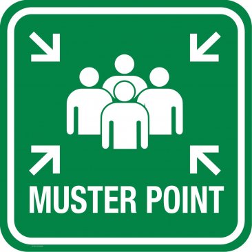 37102-2 MUSTER POINT SIGN -ENGLISH