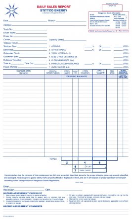 STC 001 STITTCO DAILY SALES REPORT