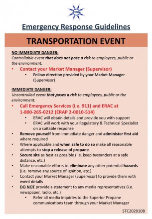 STC 202010 STITTICO LAMINATED EMERGENCY RESPONSE QUICK GUIDE