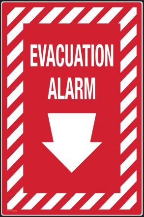 37101-2 EVACUATION ALARM SIGN-ENGLISH