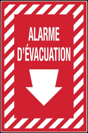 37101-3 EVACUATION ALARM SIGN-FRENCH