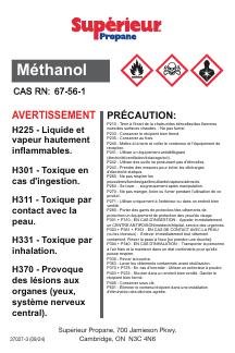 37027-3 METHANOL WHMIS LABEL - FRENCH