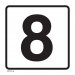 37121-4 NUMBER '8' DECAL 12" X 12"